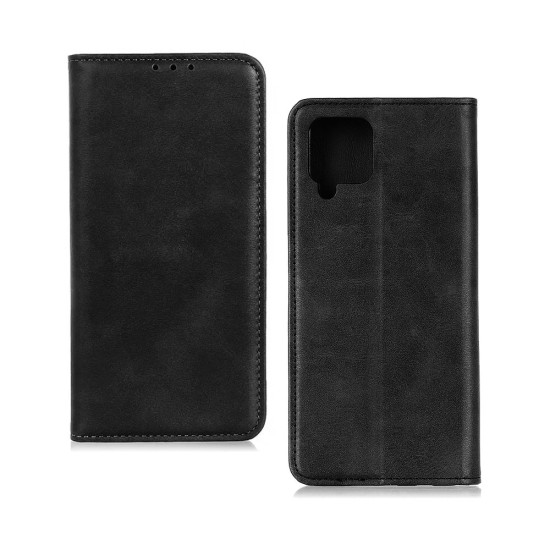 Leather Flip Cover with Internal Pocket For Samsung Galaxy A12 Black Leather Flip Cover with Internal Pocket For Samsung Galaxy A12 Black
